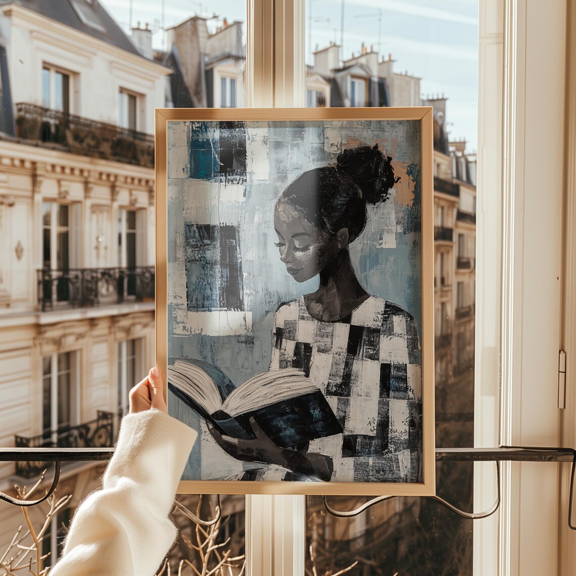 Modern Woman Reading, Abstract Portrait Art Print - Image 4
