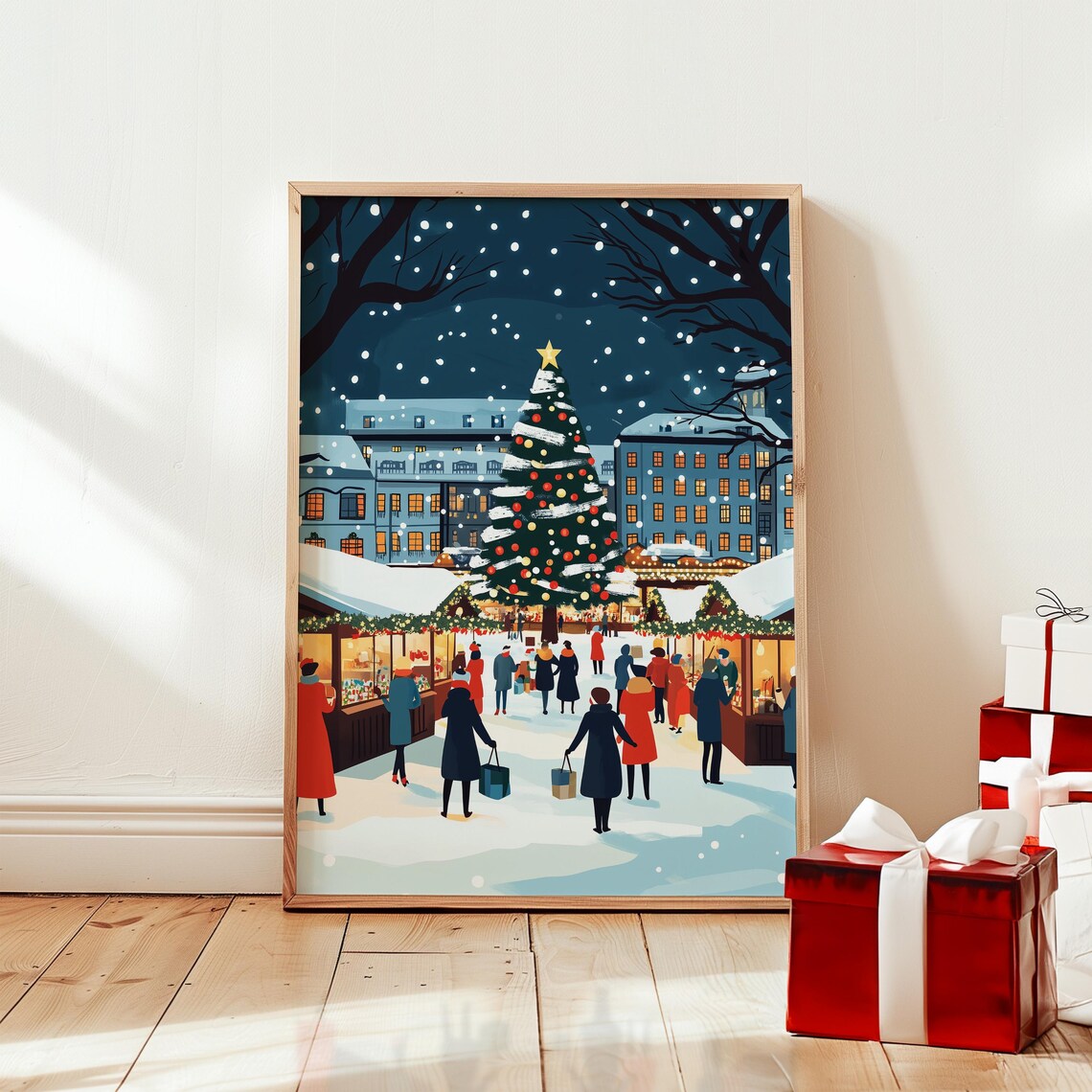 Festive Retro Christmas Market, Mid Century Nostalgic Holiday - Image 4