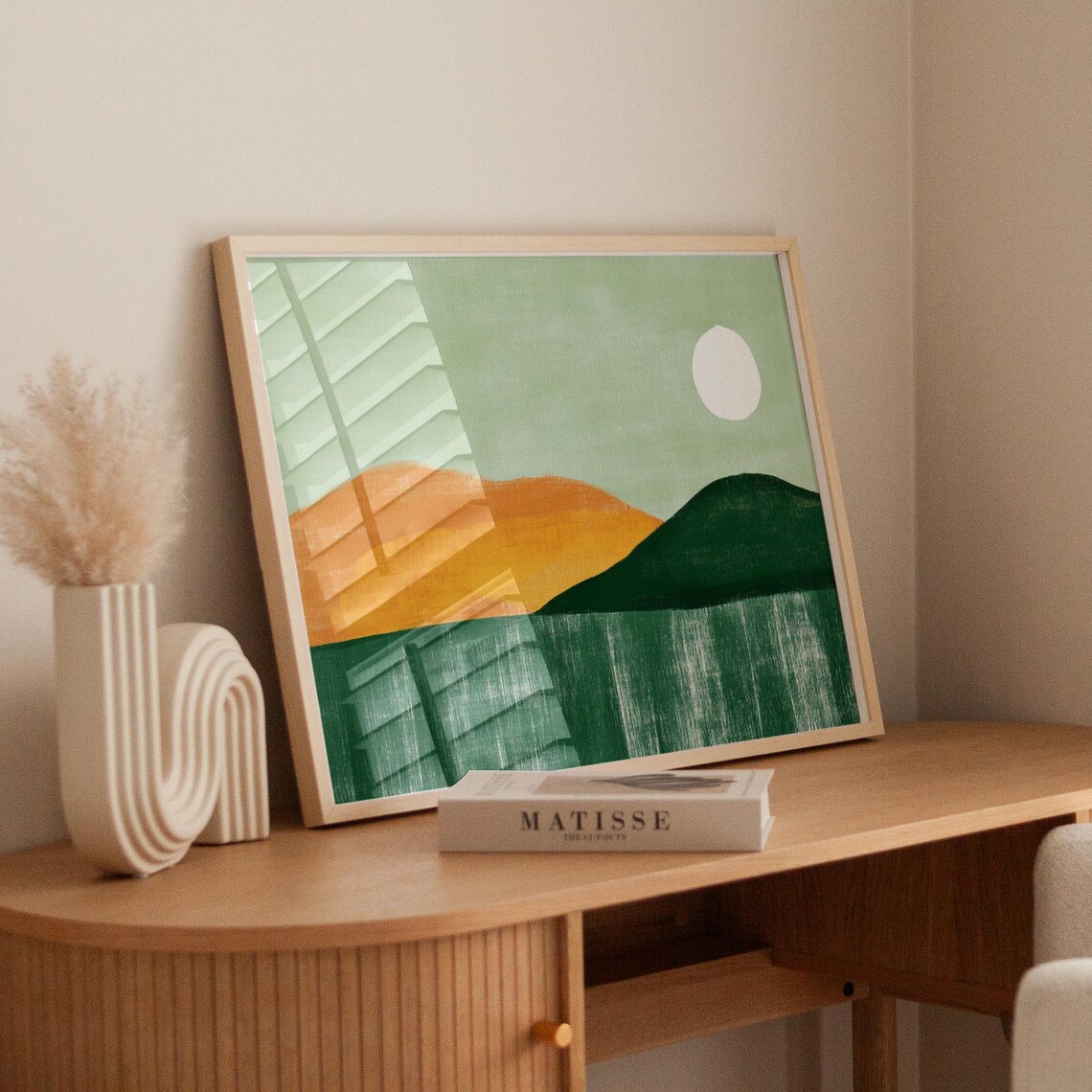 Minimalist Mountain Sunset, Abstract Landscape Poster - Image 5