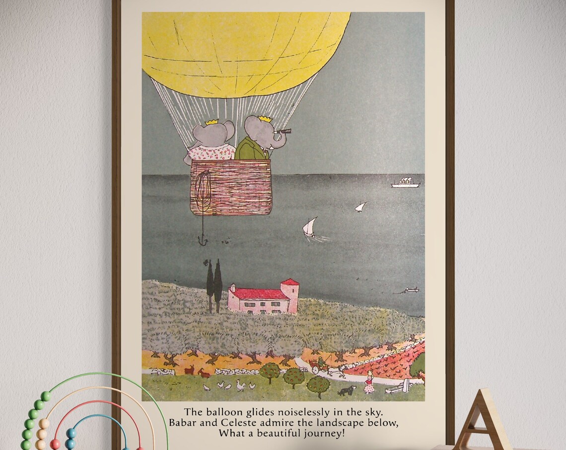 Babar The Elephant - Retro Nursery Art