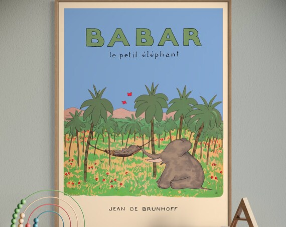 Babar The Elephant - Retro Nursery Art