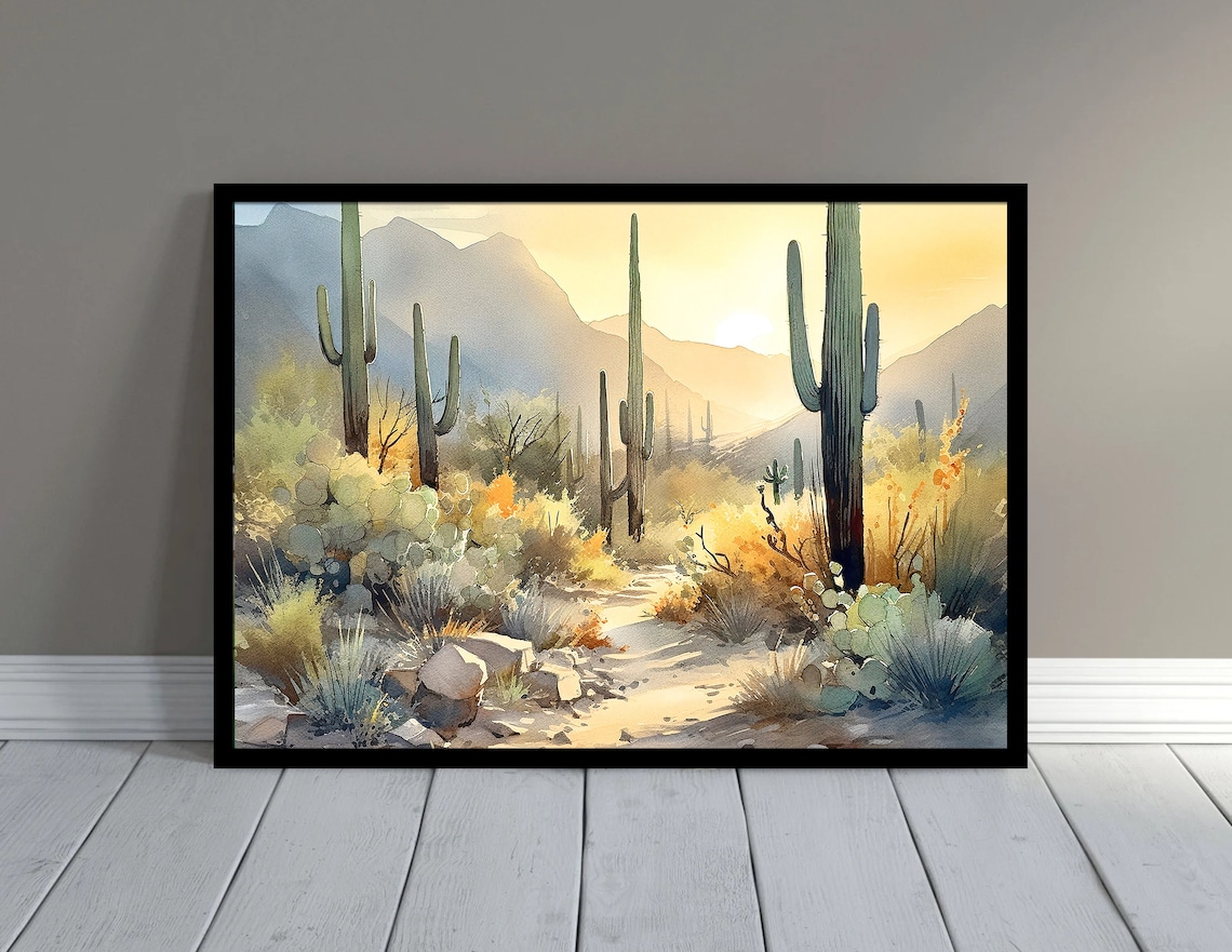 Saguaro National Park Watercolor Travel Poster - Image 3