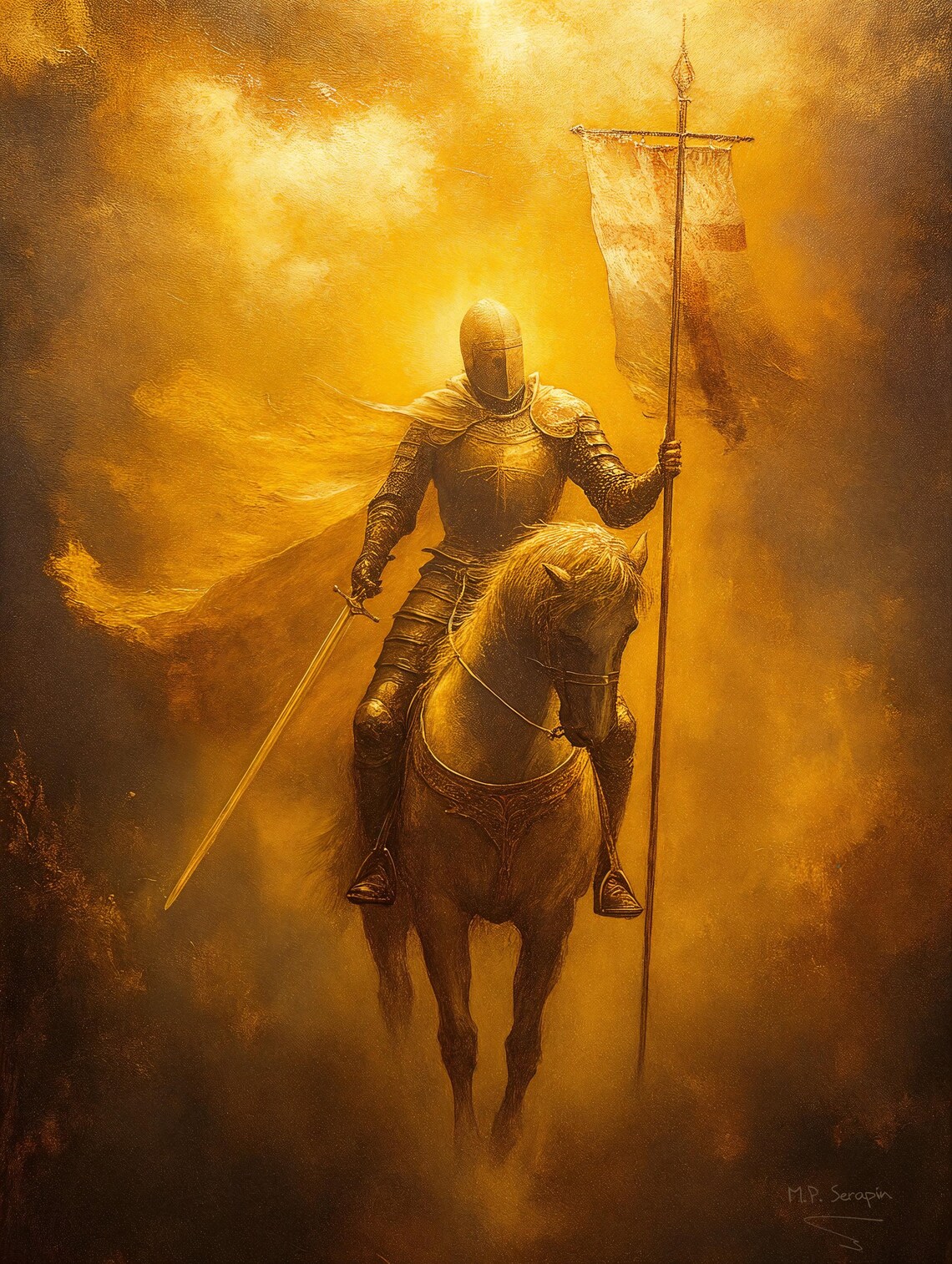 Crusader Knight Catholic Man, Gift For Men Art Print - Image 2