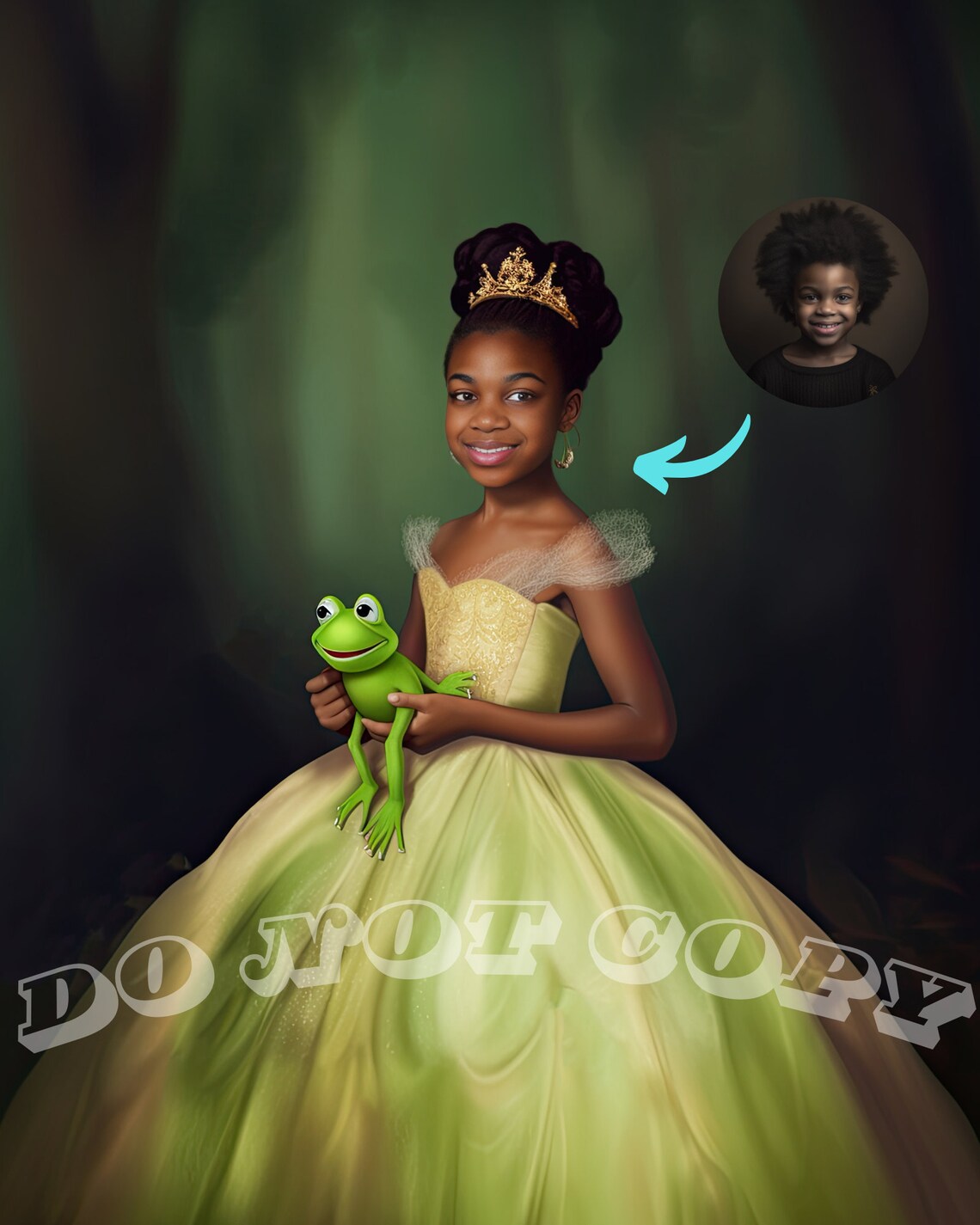 Custom Princess Personalized Portrait Art Print - Image 2