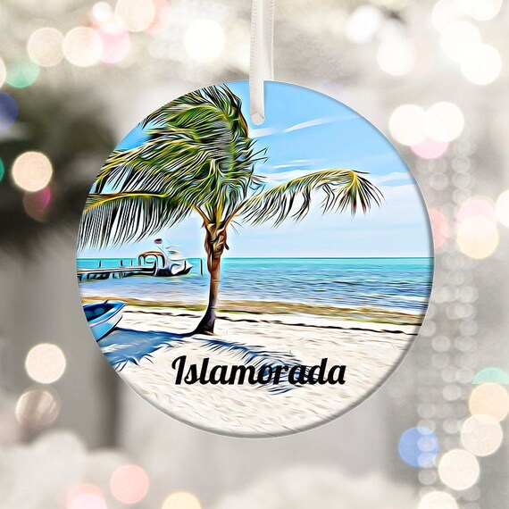 Islamorada Florida Palm Beach Shoreline Christmas Ornament Poster