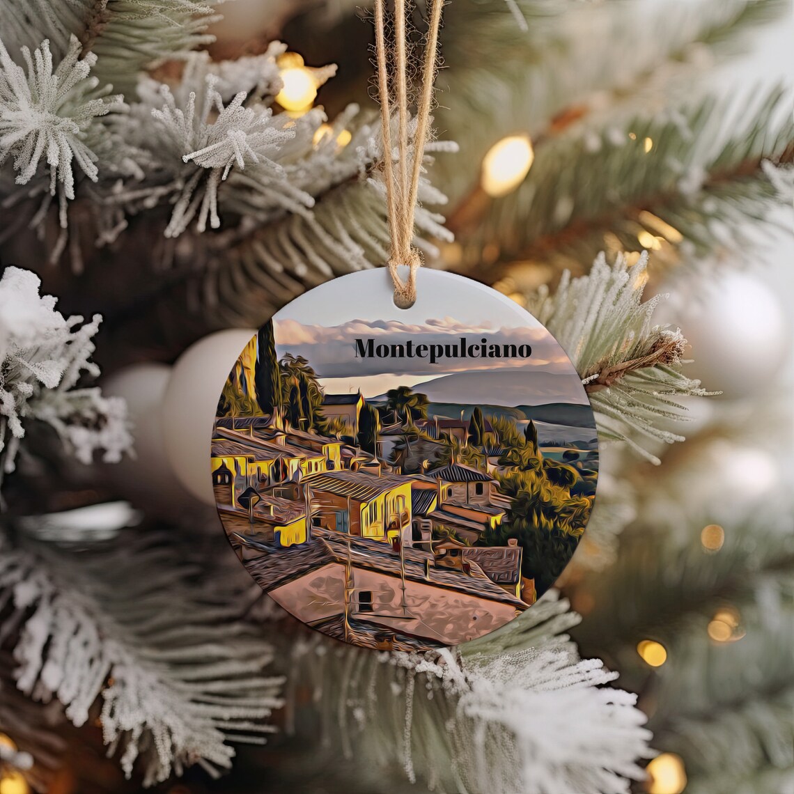 Montepulciano Tuscany Italy Christmas Ornament Souvenir Poster