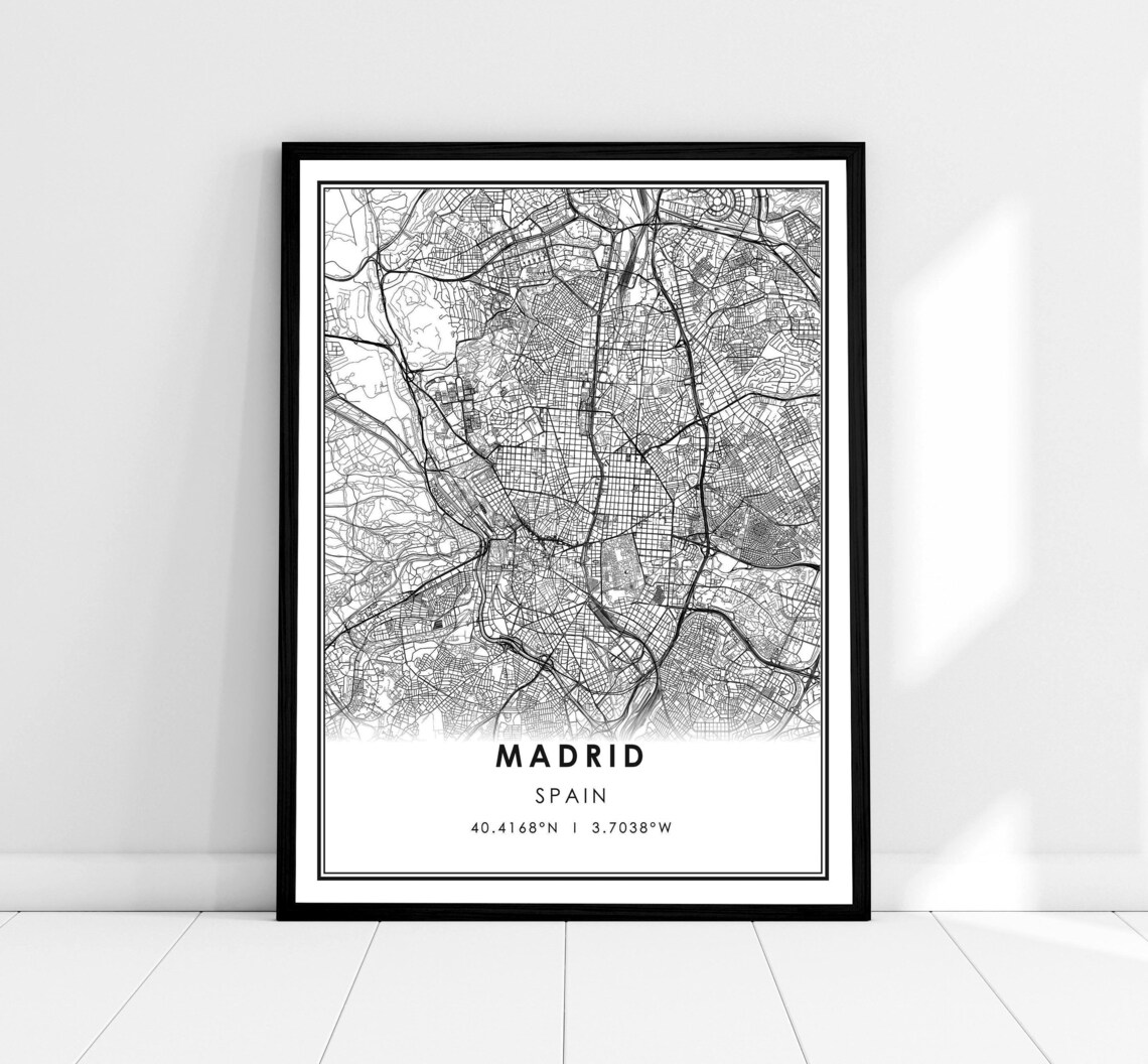 Madrid Map Print Poster, Spain City Map