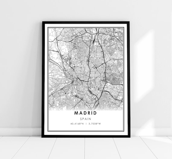 Madrid Map Print Poster, Spain City Map