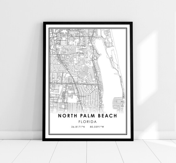 North Palm Beach Florida Custom Street Map Coordinates Poster