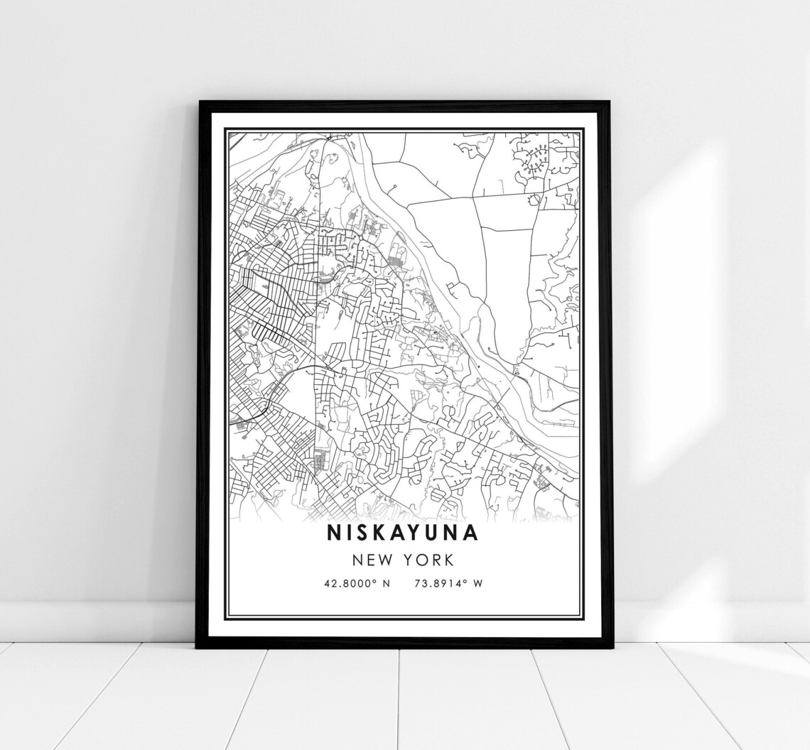 Niskayuna Map Print, New York Travel Poster