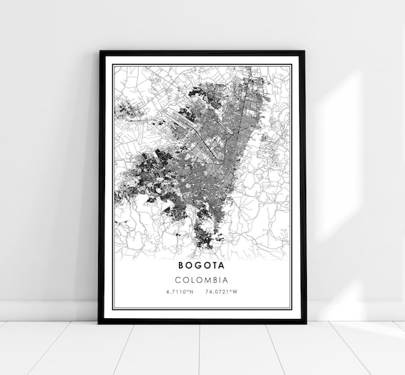Bogota Map Print Poster, Colombia City