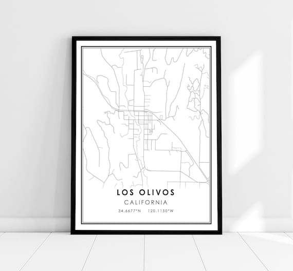 Los Olivos California Minimalist City Map Art Poster Coordinates