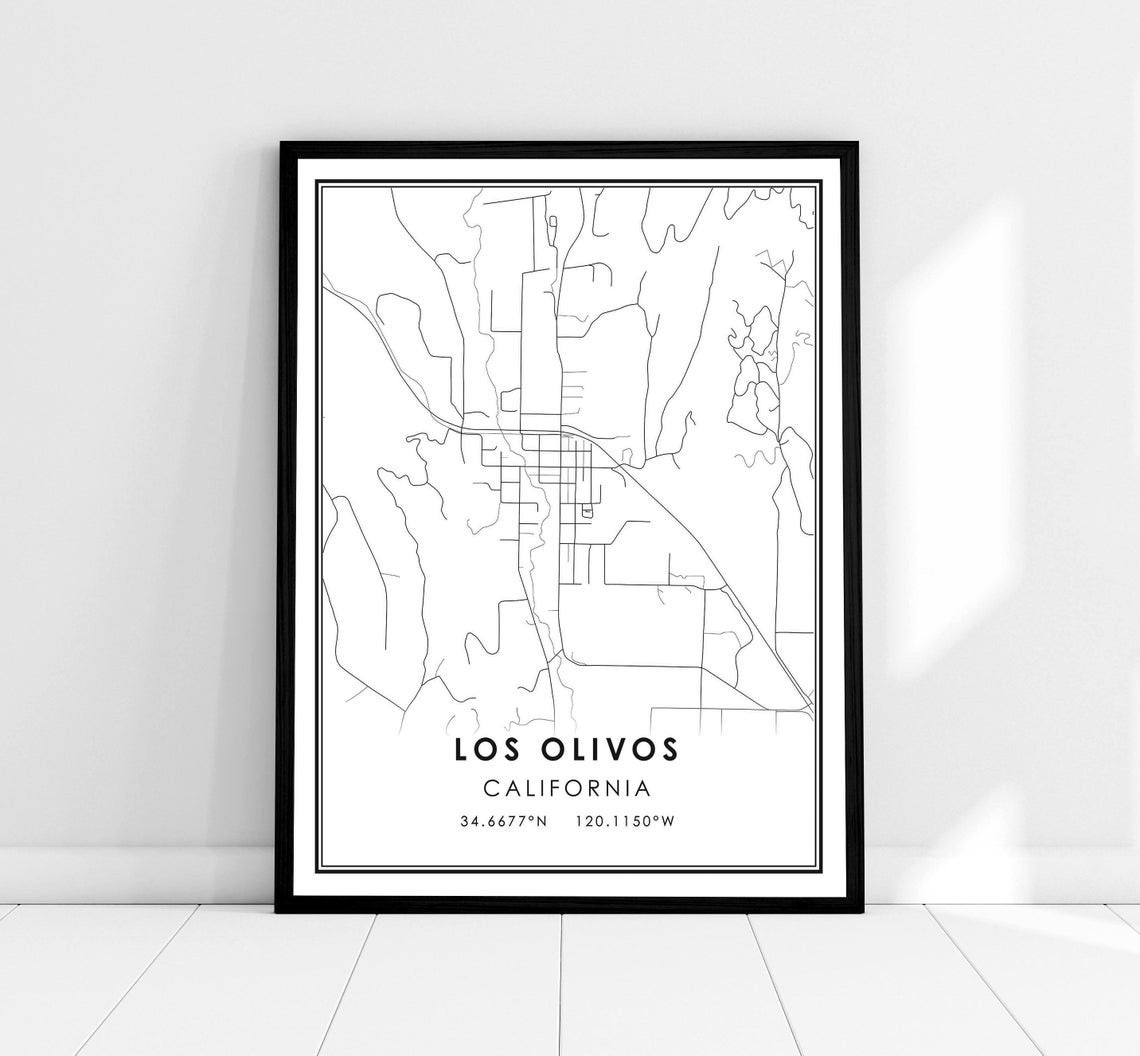 Los Olivos California Minimalist City Map Art Poster Coordinates