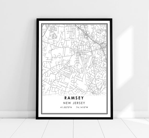 Ramsey Map Print Poster Canvas New Jersey City