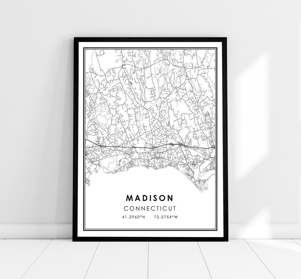 Madison Map Print Poster, Connecticut City Map