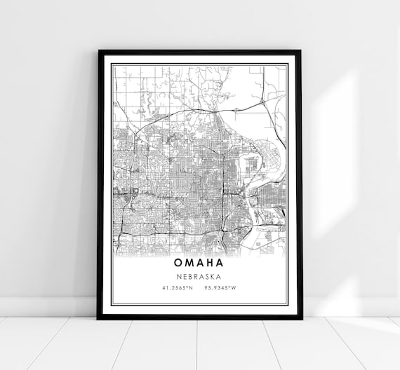 Omaha Map Print Poster, Nebraska City Travel