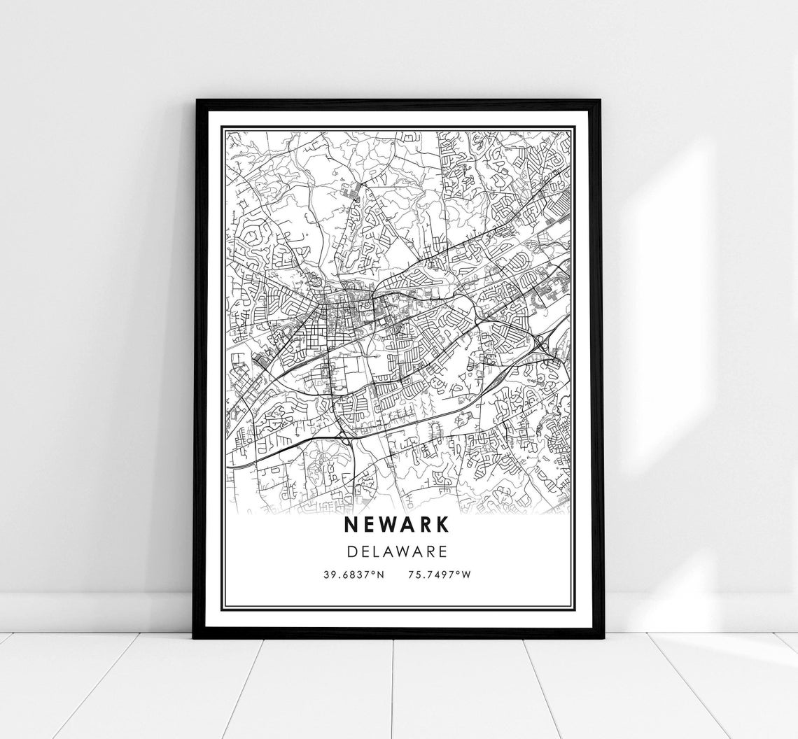 Newark Map Travel Poster, Delaware City