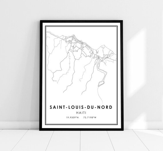 Saint-Louis-du-Nord Haiti Minimalist Street Map Coordinates Art Poster