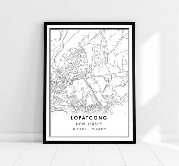 Lopatcong Map Print Poster Canvas New Jersey City