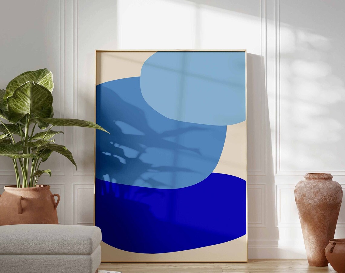 Royal Blue Minimalist Abstract Poster Print