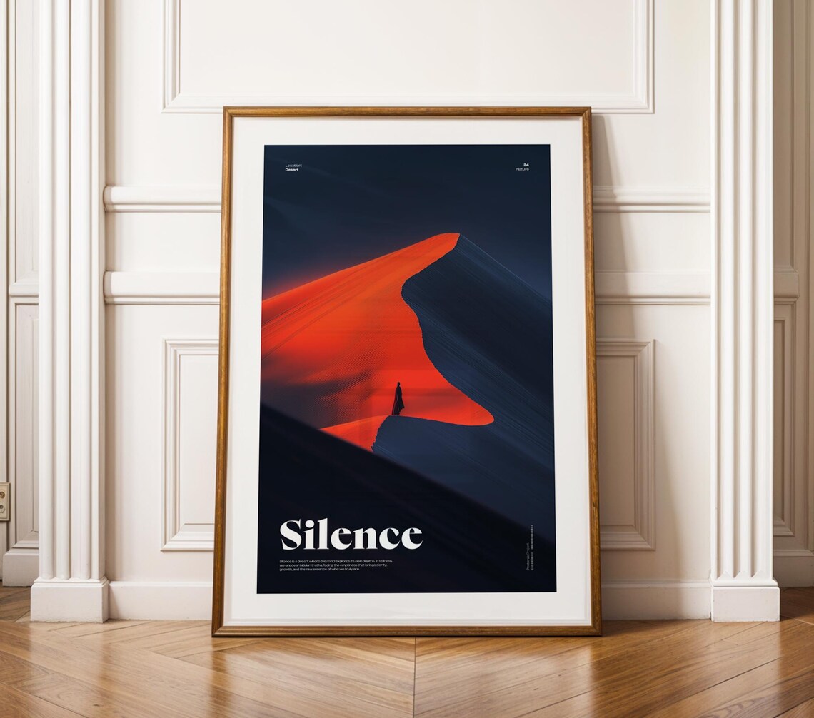 Minimalist Desert Poster, Modern Landscape Art Print - Image 3