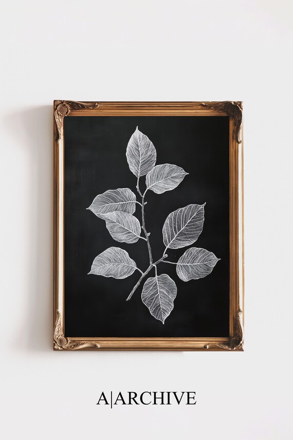 Botanical Wall Art Moody Autumn Wall Decor Dark Botanical Print Vintage Floral Art