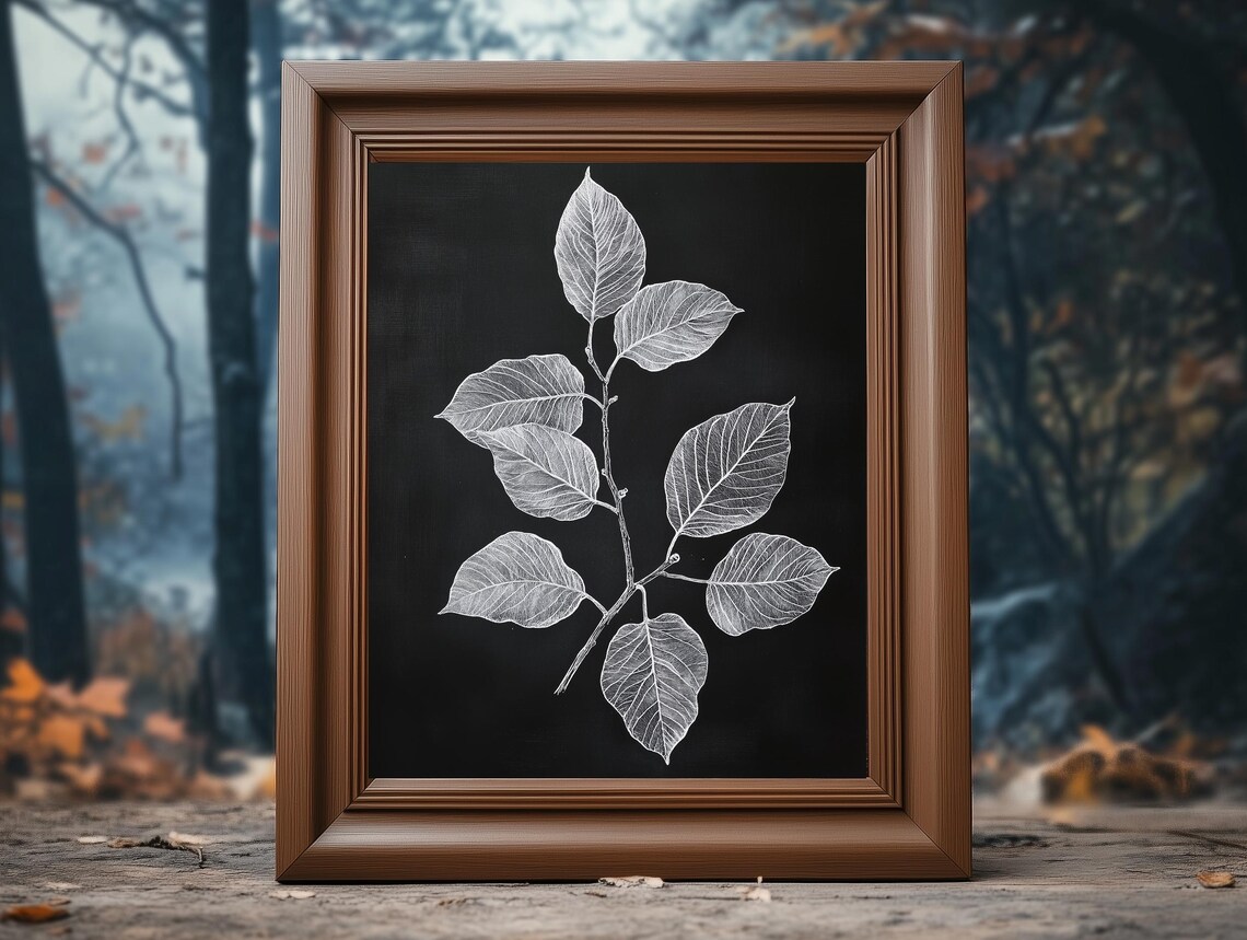 Botanical Wall Art Moody Autumn Wall Decor Dark Botanical Print Vintage Floral Art - Image 4