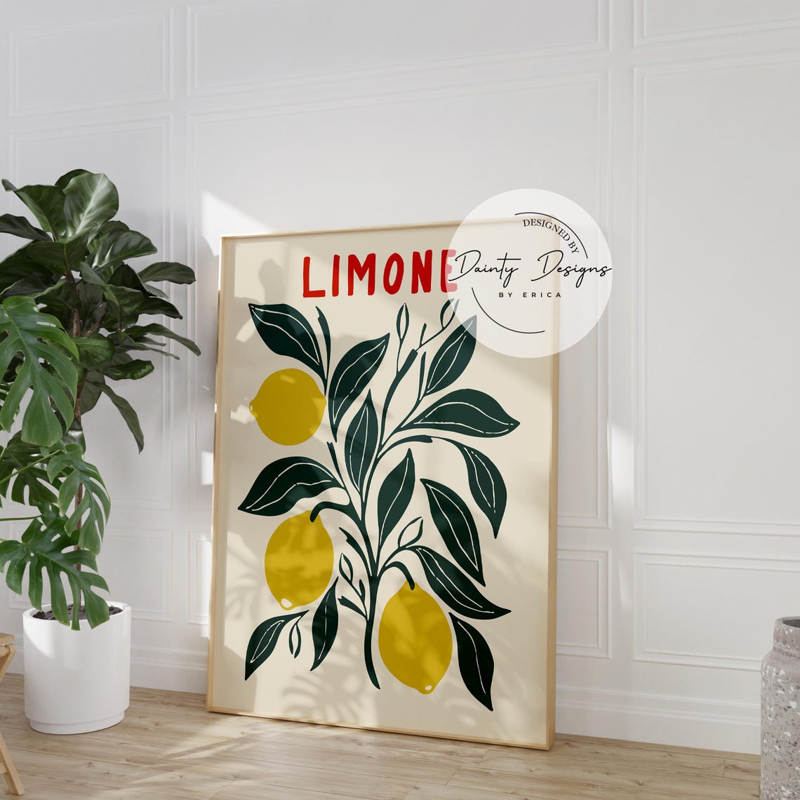Limone Lemon Branch Poster Retro Italian Citrus Kitchen Decor - Image 2