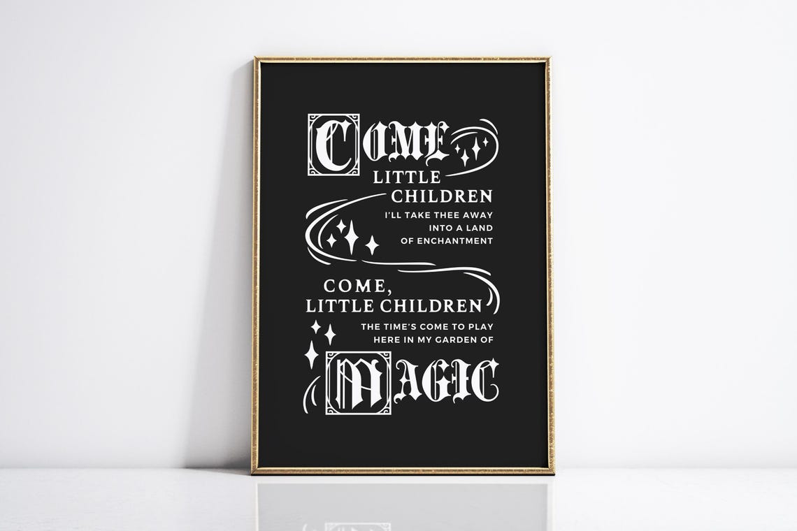 Come Little Children Magic Witchy Halloween Gothic Decor Sign Poster - Image 4