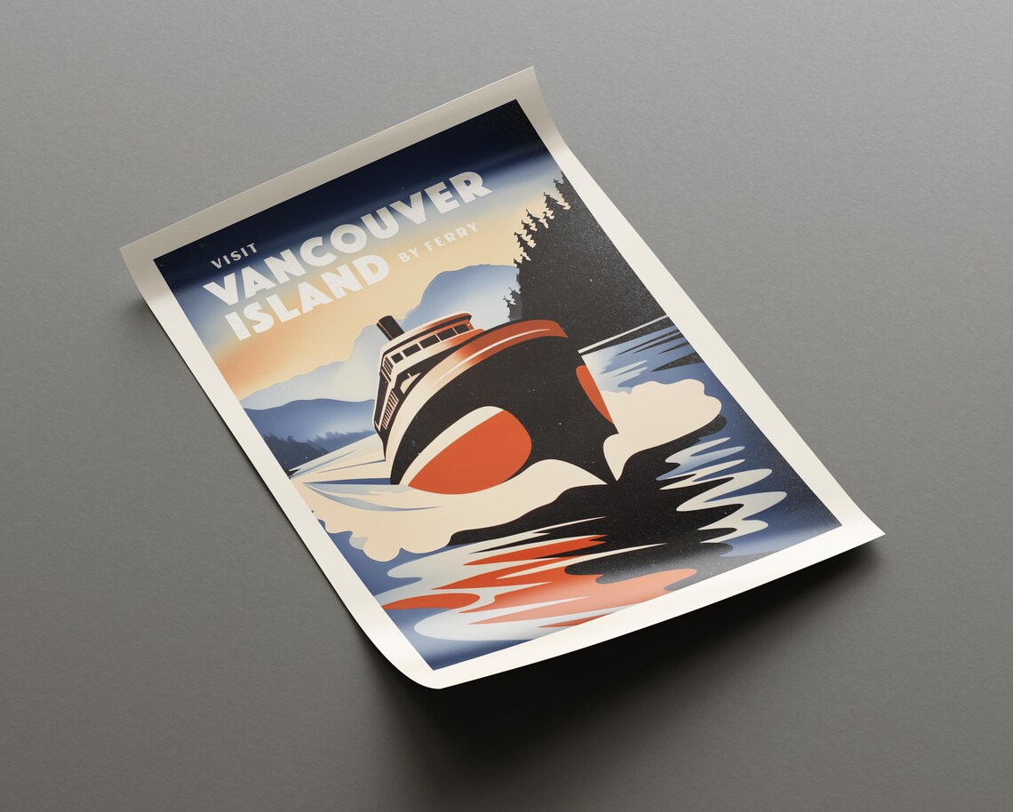 Vintage Vancouver Island Poster British Columbia Ferry Poster - Image 3