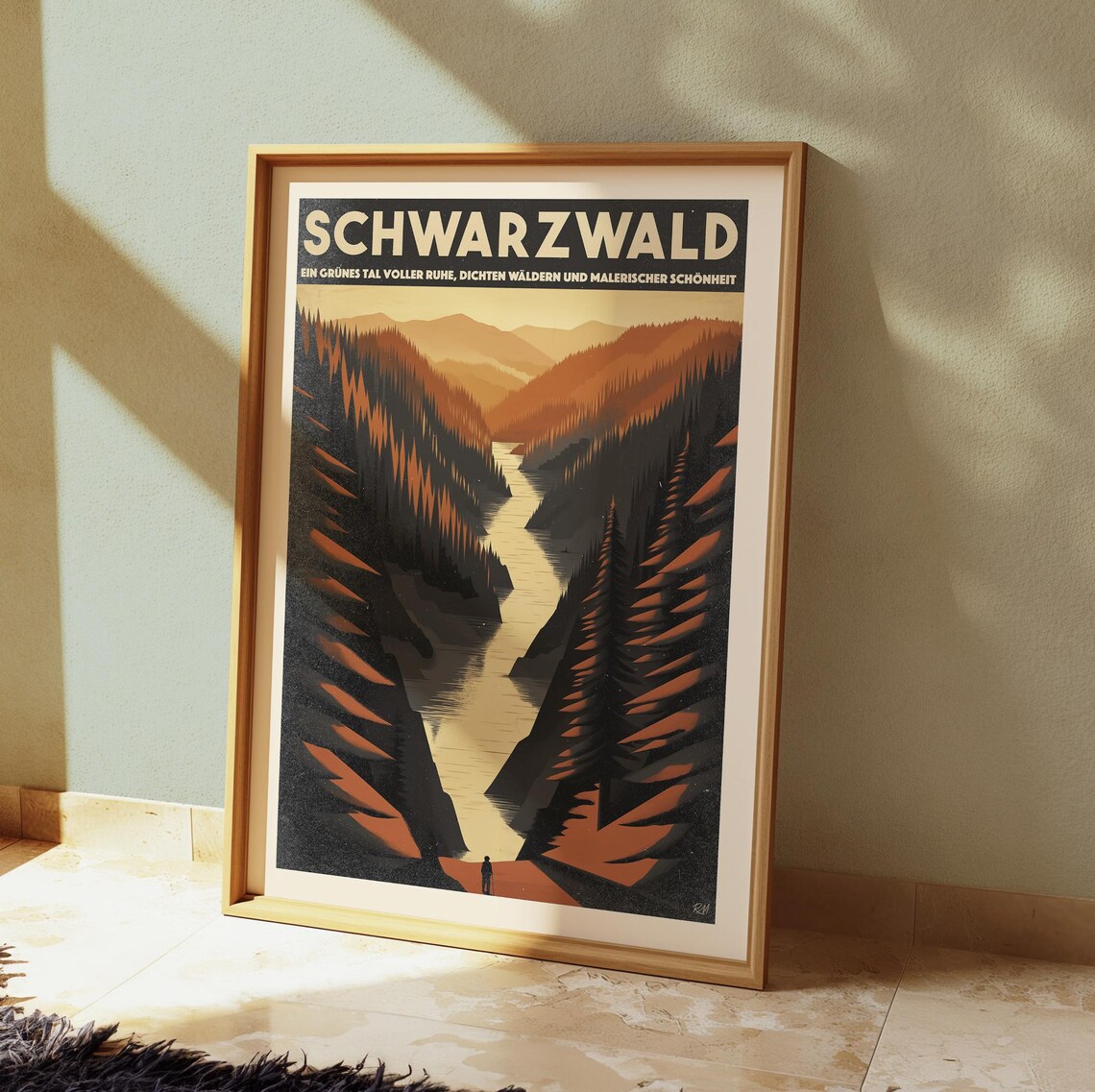 Vintage Schwarzwald Black Forest Hiking Travel Poster - Image 3