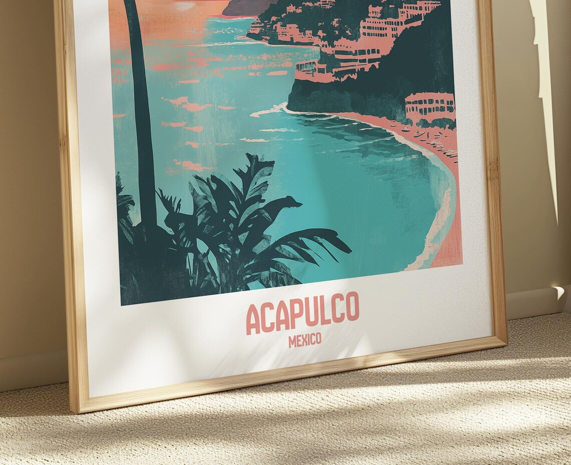 Santa Teresa Costa Rica Tropical Escape Retro Art Print - Image 3