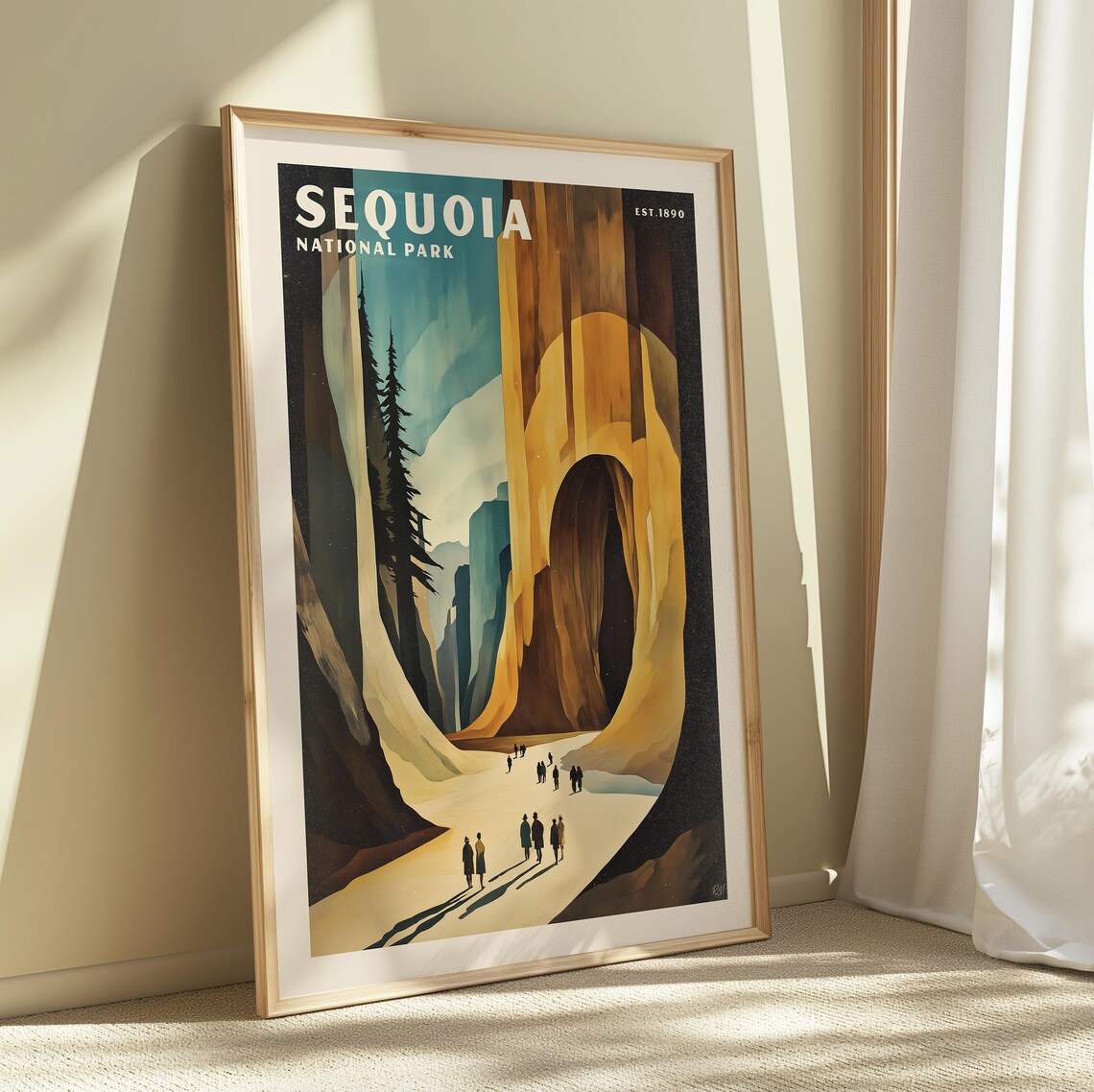 Sequoia National Park Giant Trees Tunnel Golden California Poster - Image 5