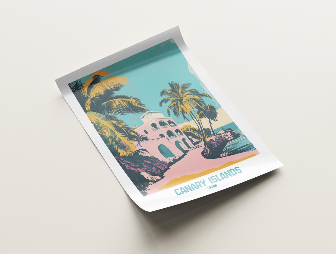 Canary Islands Spain Tropical Escape Series Retro Art Print - Image 3