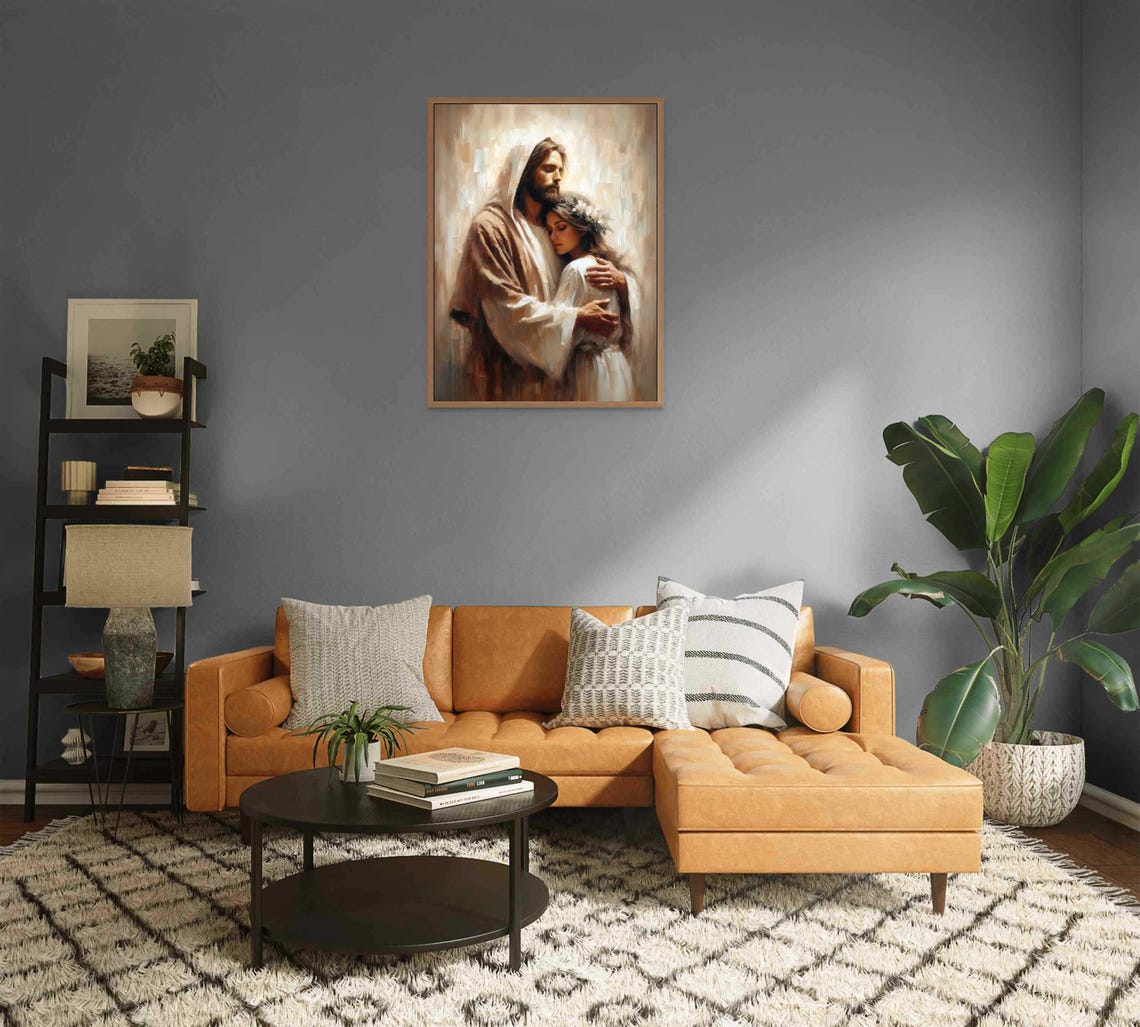 One With Him Christian Wall Art Jesus Heals A Woman Jesus Christ Art Lds Art Bible Art Jesus And Girl Jesus Art Christian Painting - Image 2