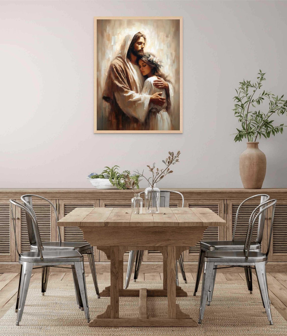 One With Him Christian Wall Art Jesus Heals A Woman Jesus Christ Art Lds Art Bible Art Jesus And Girl Jesus Art Christian Painting - Image 6