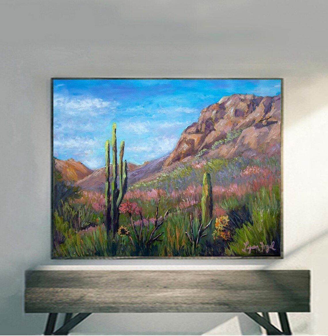 Sonoran Desert Saguaro Cactus Landscape Art Print
