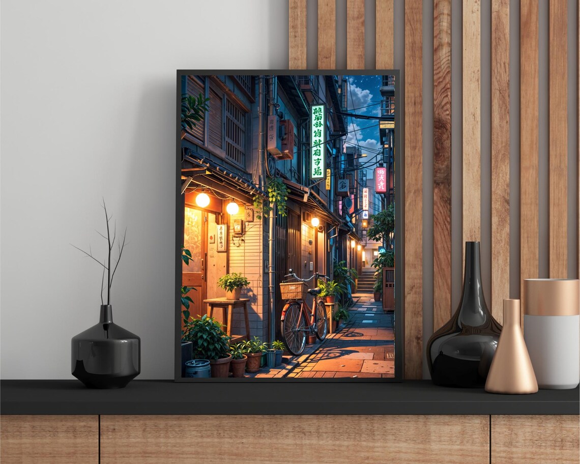 Tokyo Cityscape Travel Poster, Japanese Street Art - Image 2
