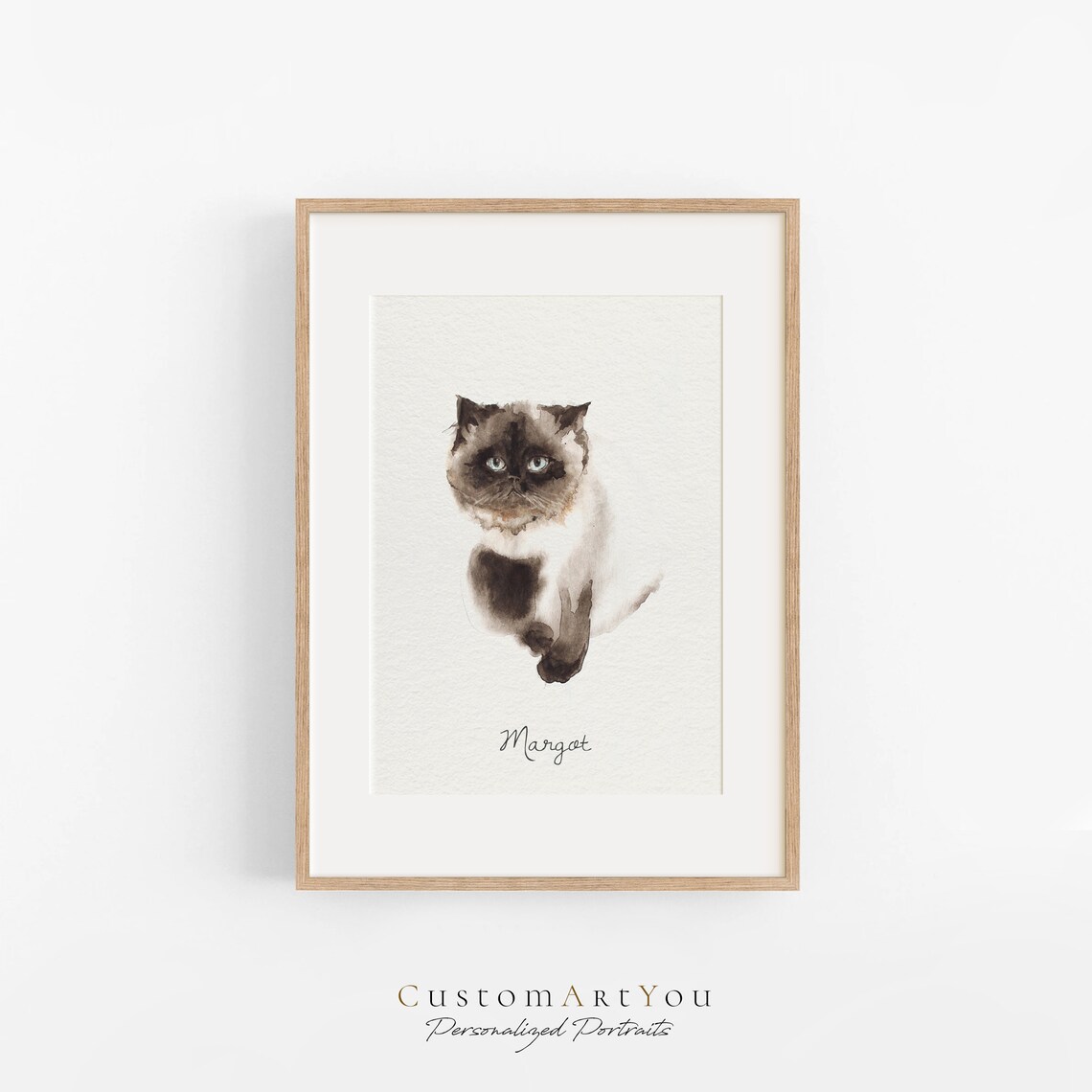 Custom Pit Bull Watercolor Memorial Portrait With Halo and Name Poster - Image 3