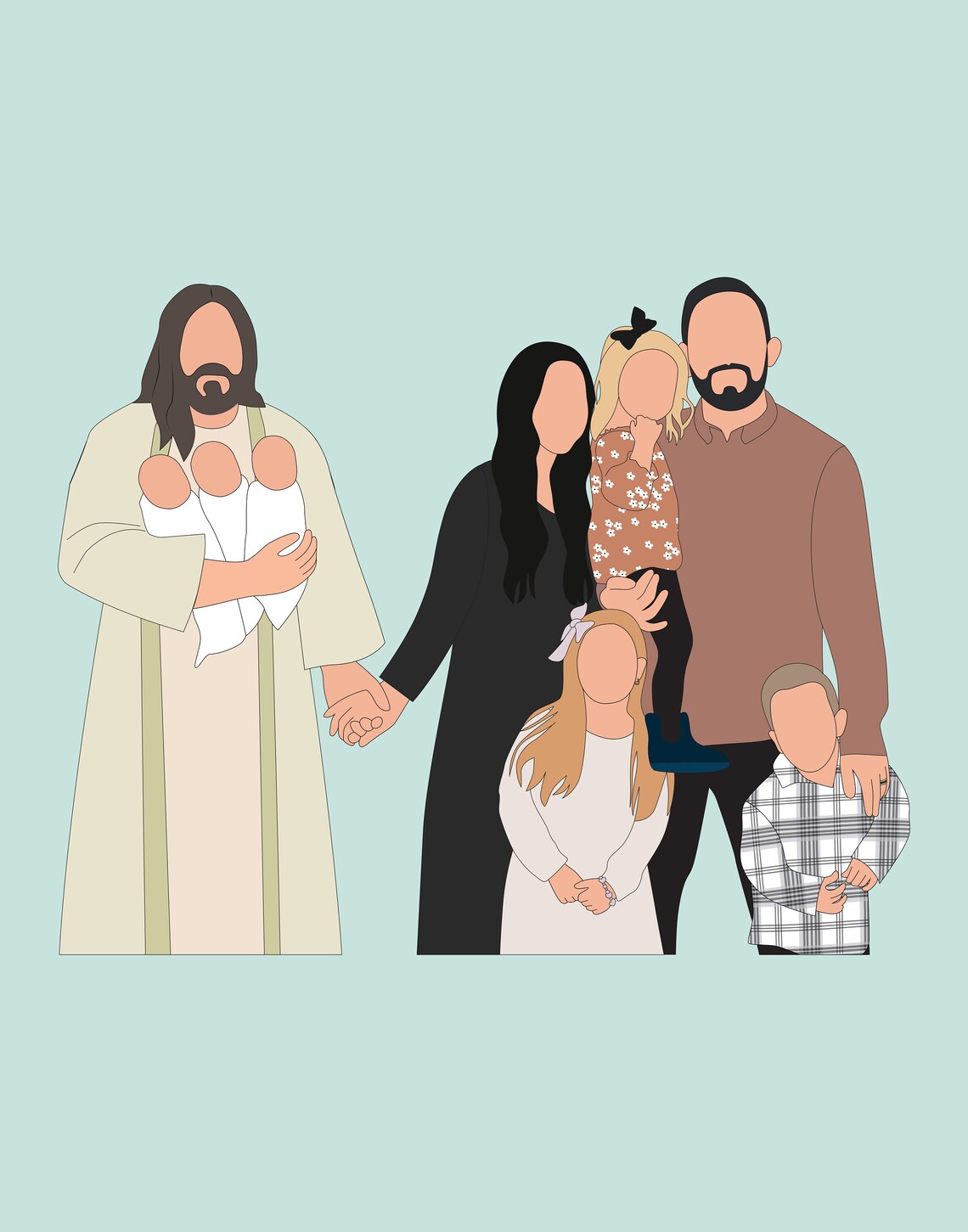 Custom Miscarriage Family Portrait Art Print - Image 3