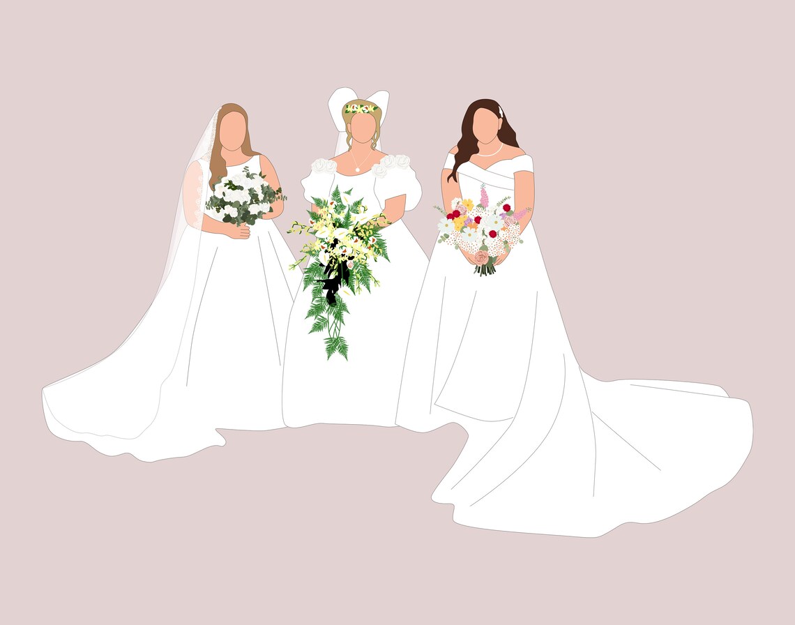 Memorial Generational Wedding Portrait, Custom Art Print - Image 2
