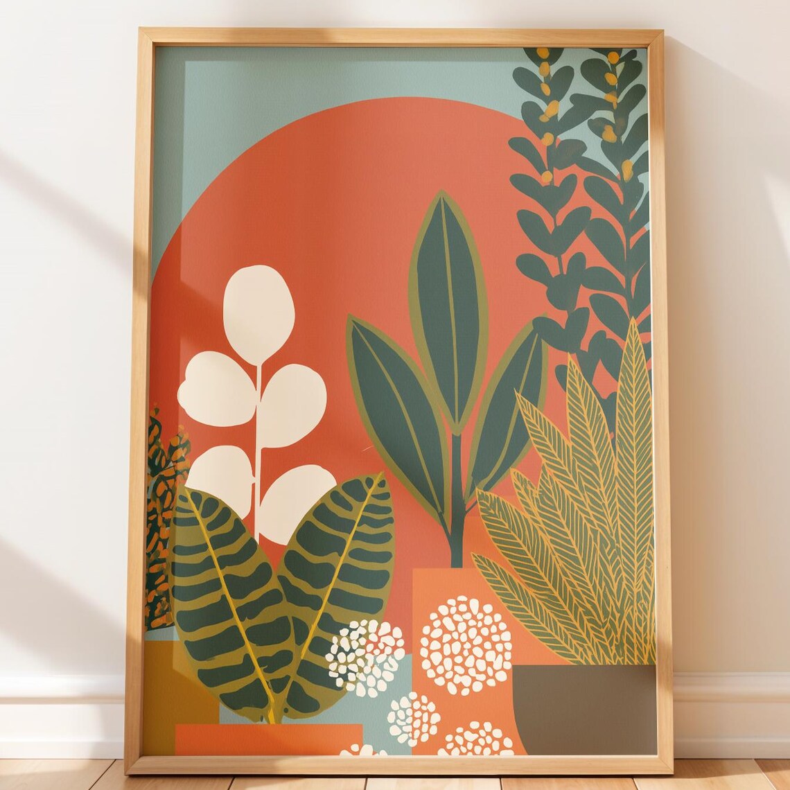 Midcentury Botanical Plants Coral Arch Retro Modern Wall Art
