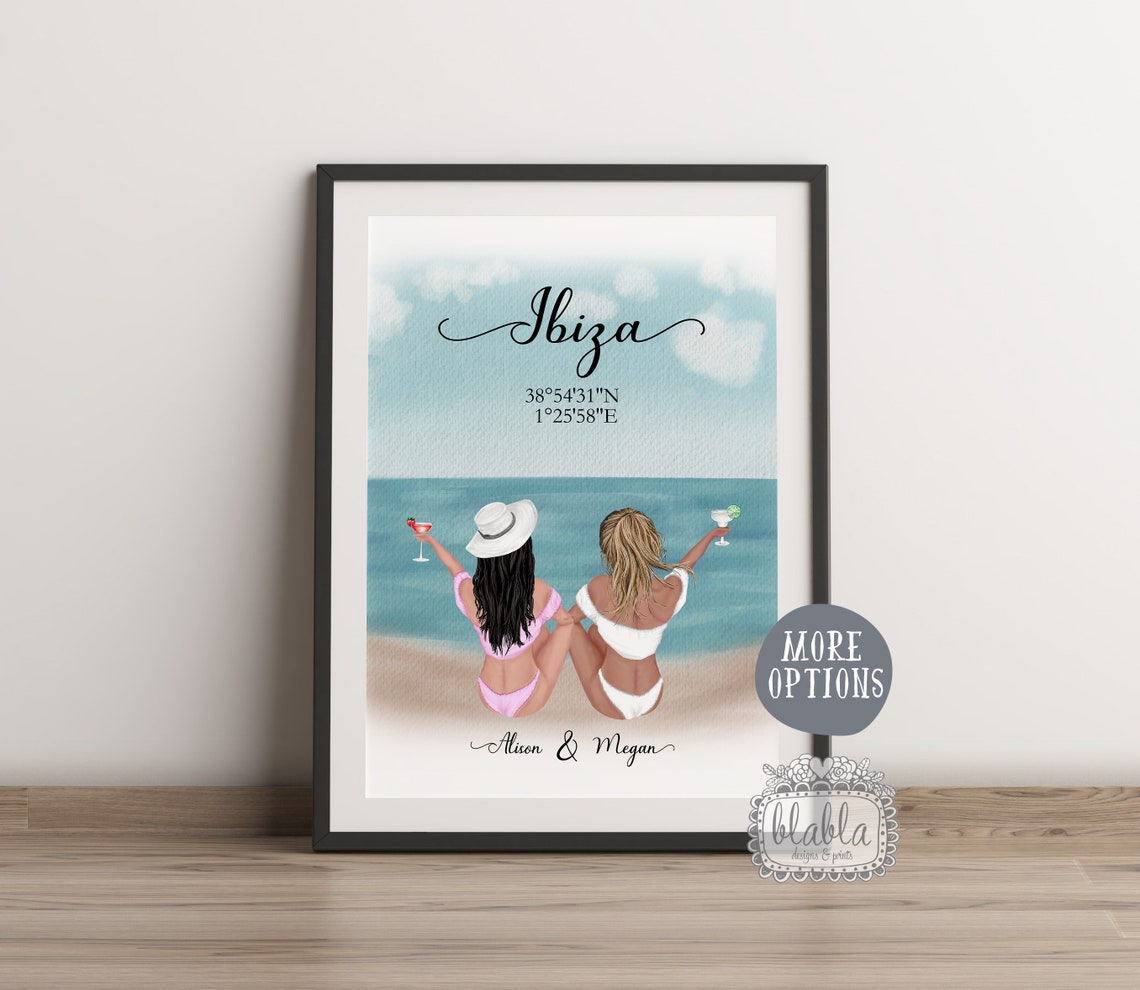 Together Is My Favorite Place to Be Beach Friends Personalised Poster - Image 2