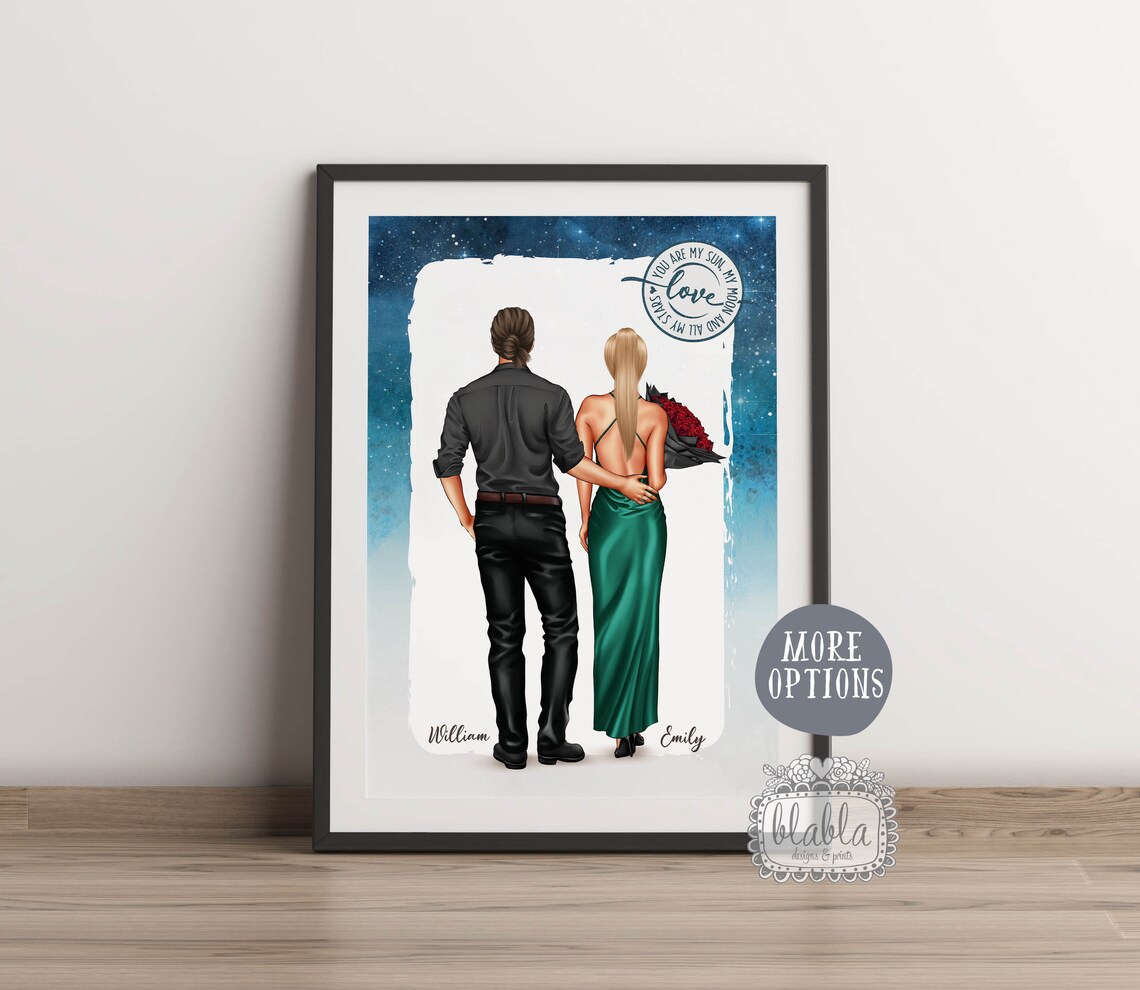 Personalised Night Sky Couple Poster You Are My Sun My Moon Stars - Image 2
