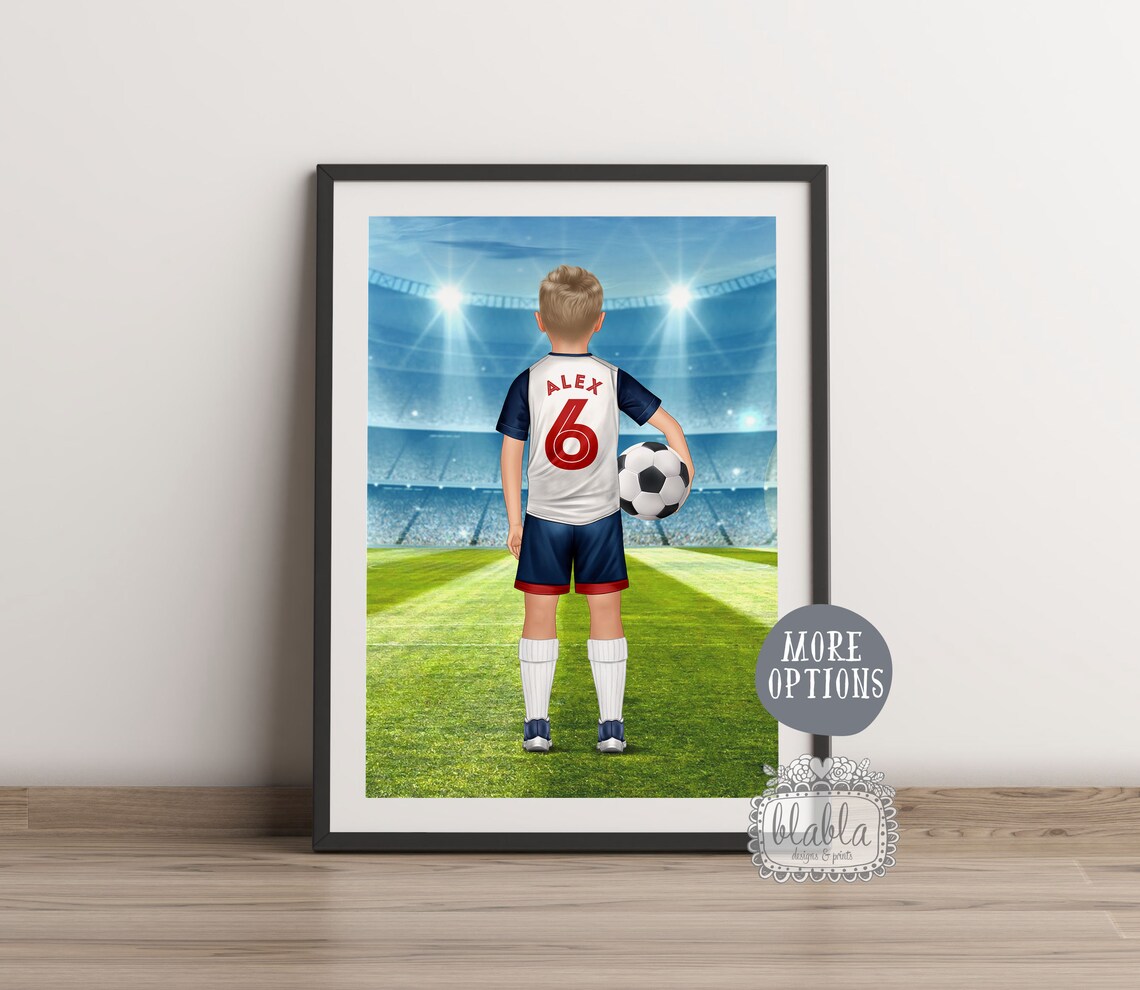 Personalised Football Player Stadium Portrait With Name And Number Poster - Image 2