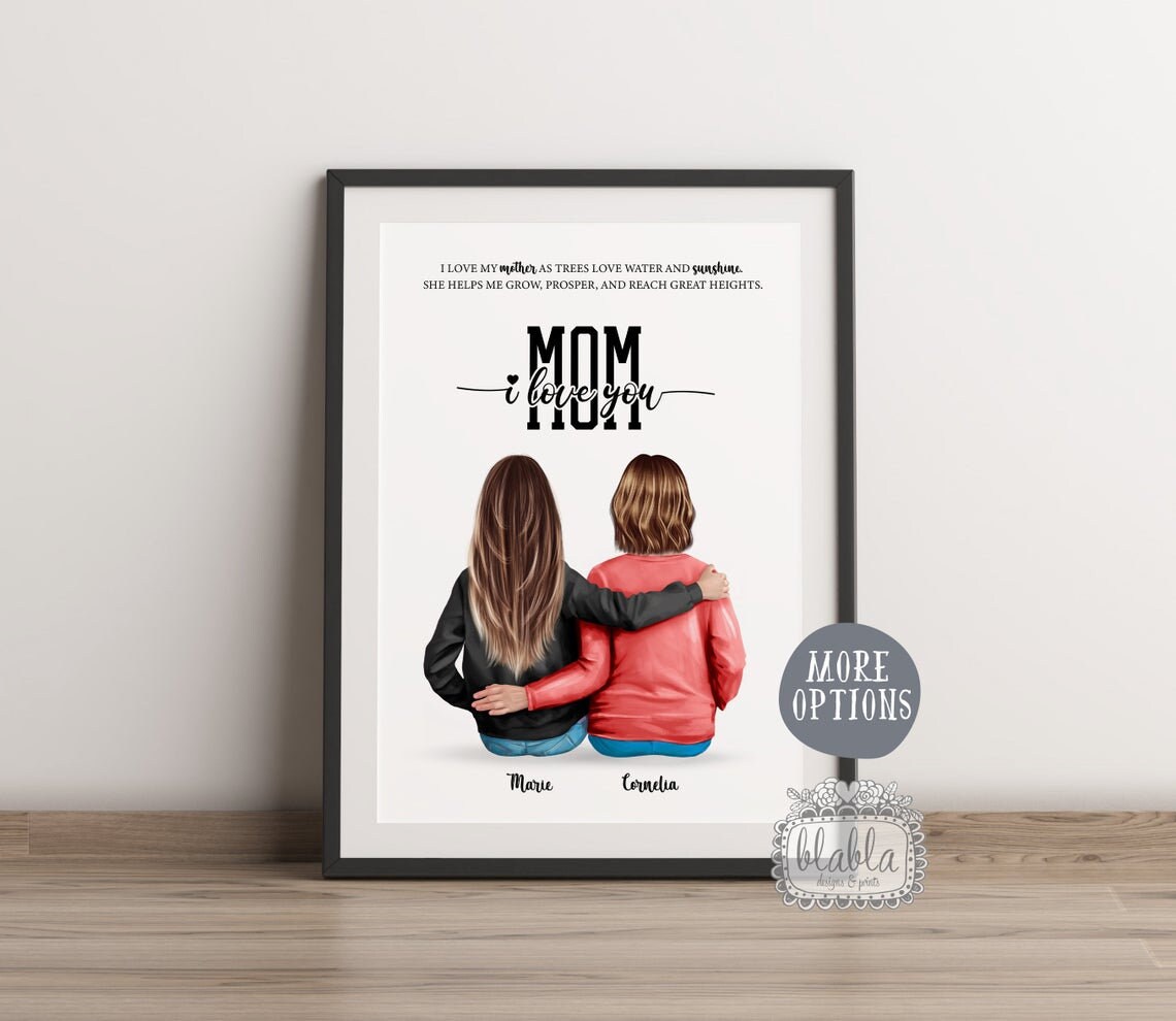 Mom I Love You Personalised Mother Daughter Friendship Quote Print - Image 2