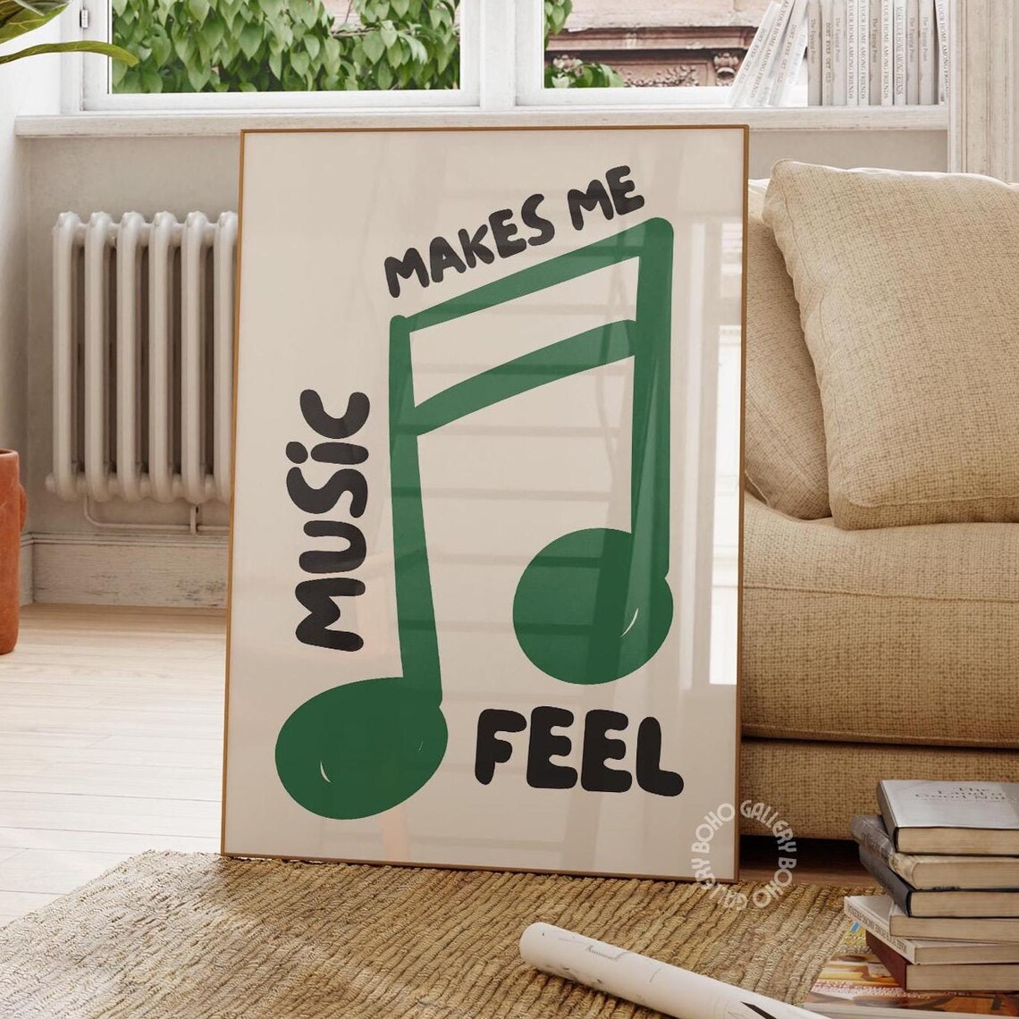 Music Note Poster, Retro Preppy Room Decor