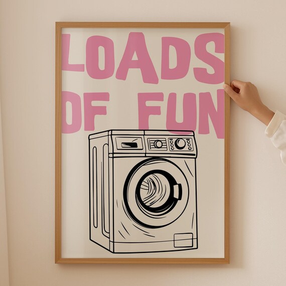 Funny Laundry Room Poster, Minimalist Quote Print