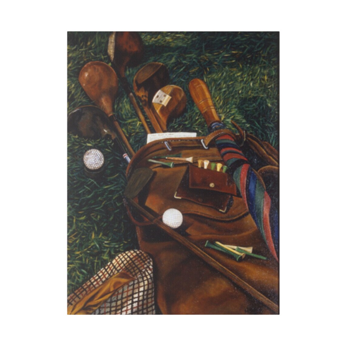 Vintage Golf Bag Clubs Overhead Grass Green Fairway Sports Poster - Image 5
