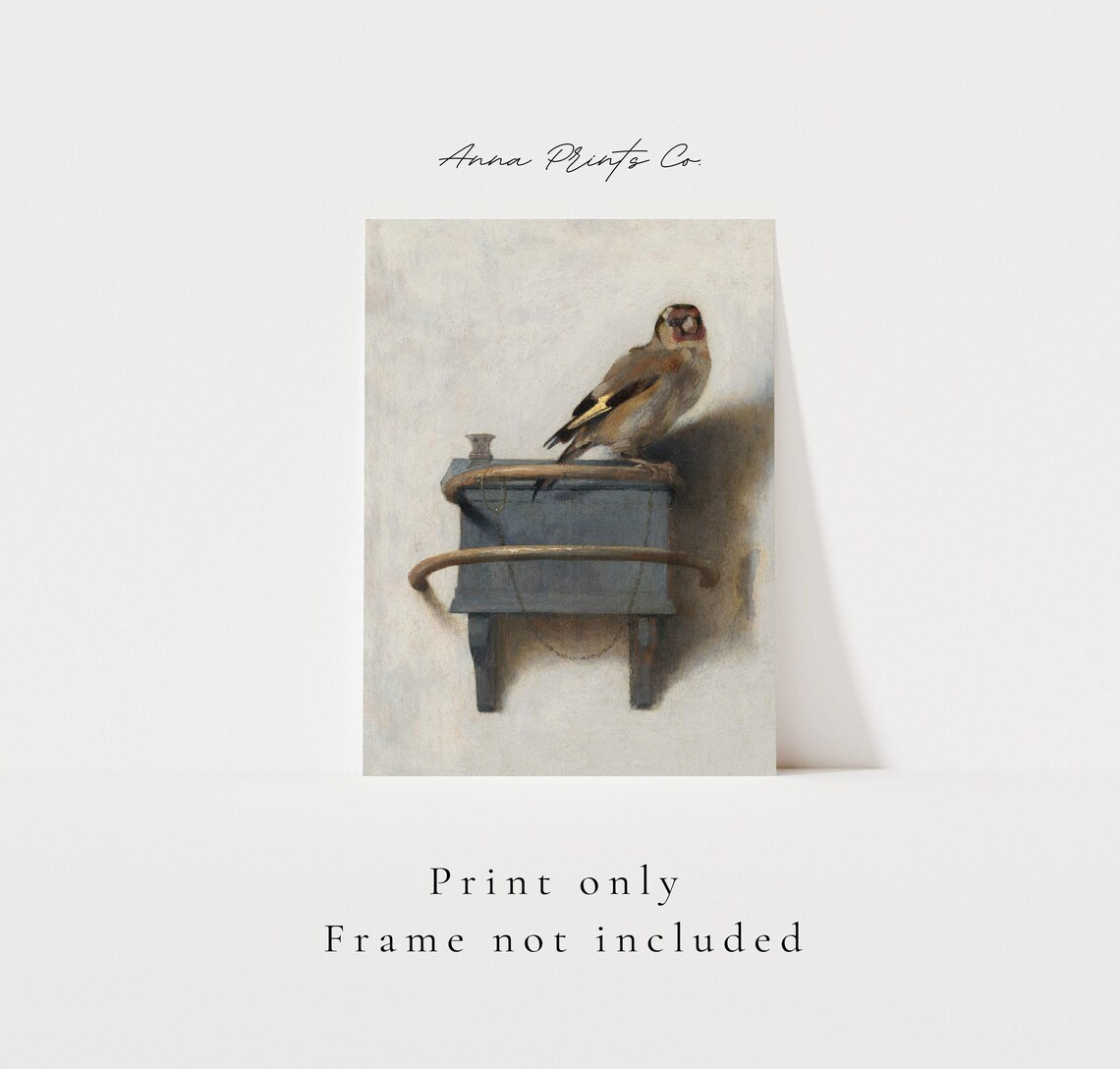 The Goldfinch Vintage Bird Painting Art Print - Image 3